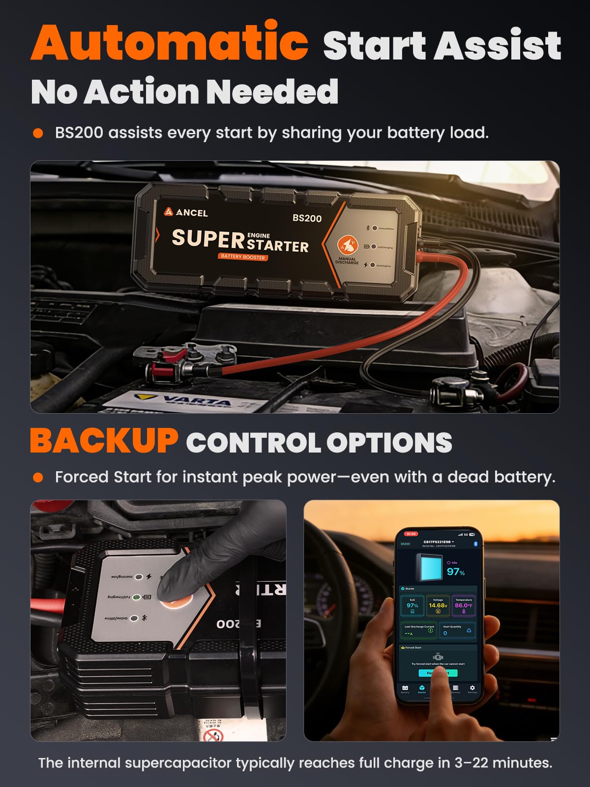 ANCEL BS200 automatic maintainer operates without manual intervention