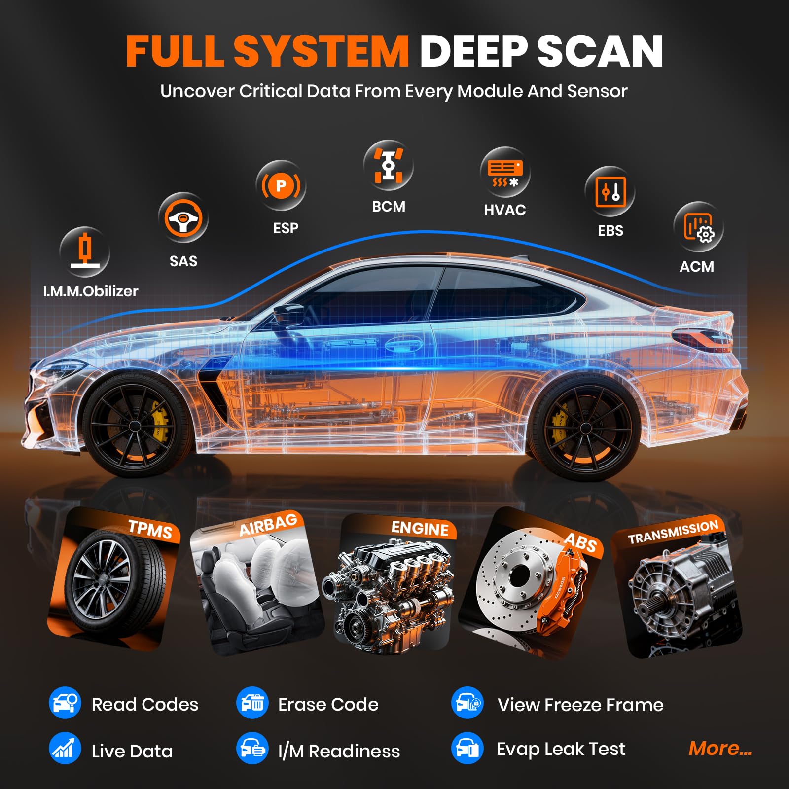 Ancel DS500 Elite shows lifetime updates for ongoing vehicle compatibility.
