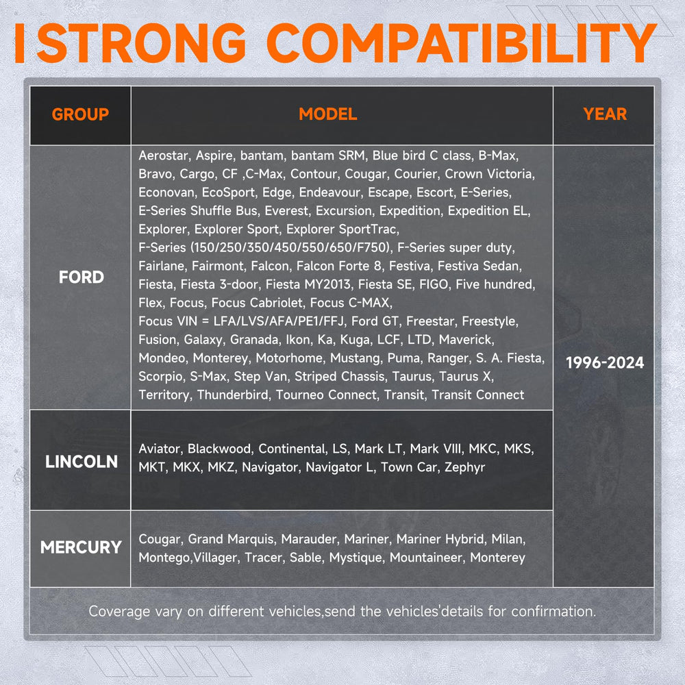 ANCEL FD500 wide Ford compatibility supports post-1996 models beyond basic OBD2.