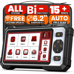 ANCEL FX6100 bidirectional scan tool front view for comprehensive vehicle diagnostics.