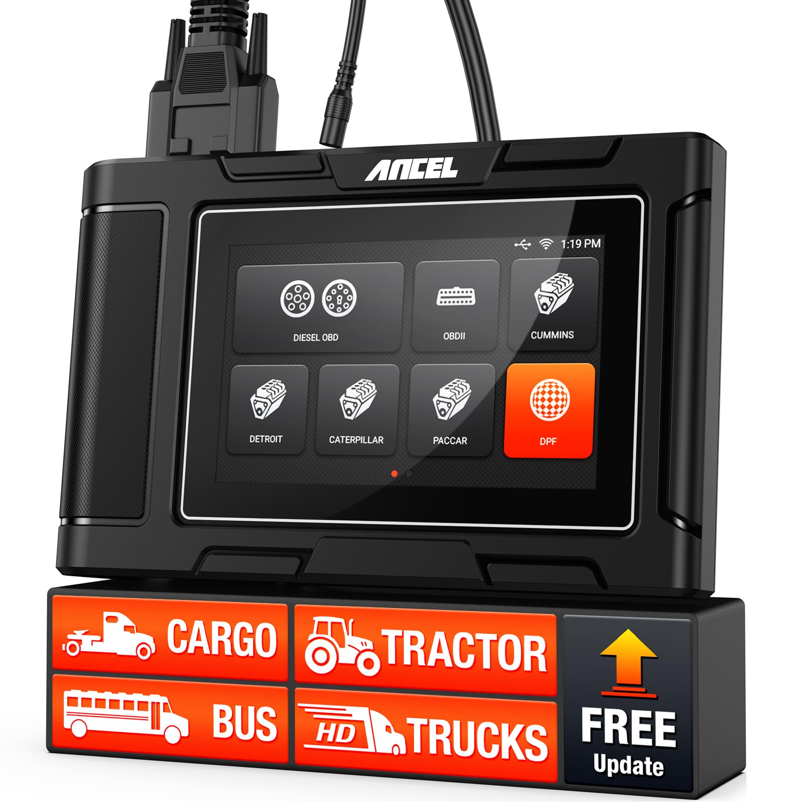 AN CEL HD3400 Pro front view for heavy-duty truck diagnostics
