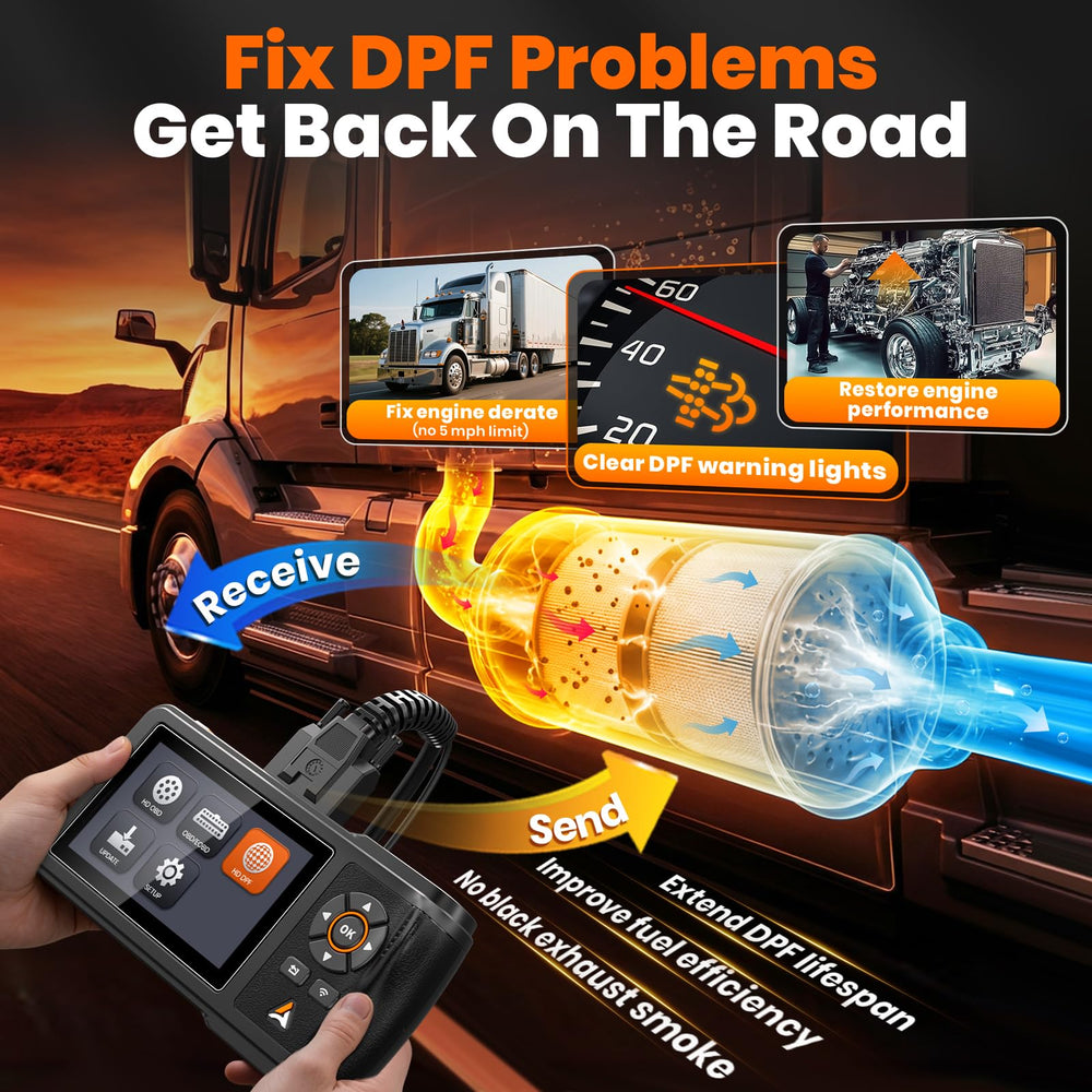 ANCEL HD430 full system diagnostic screen showing engine and brake data