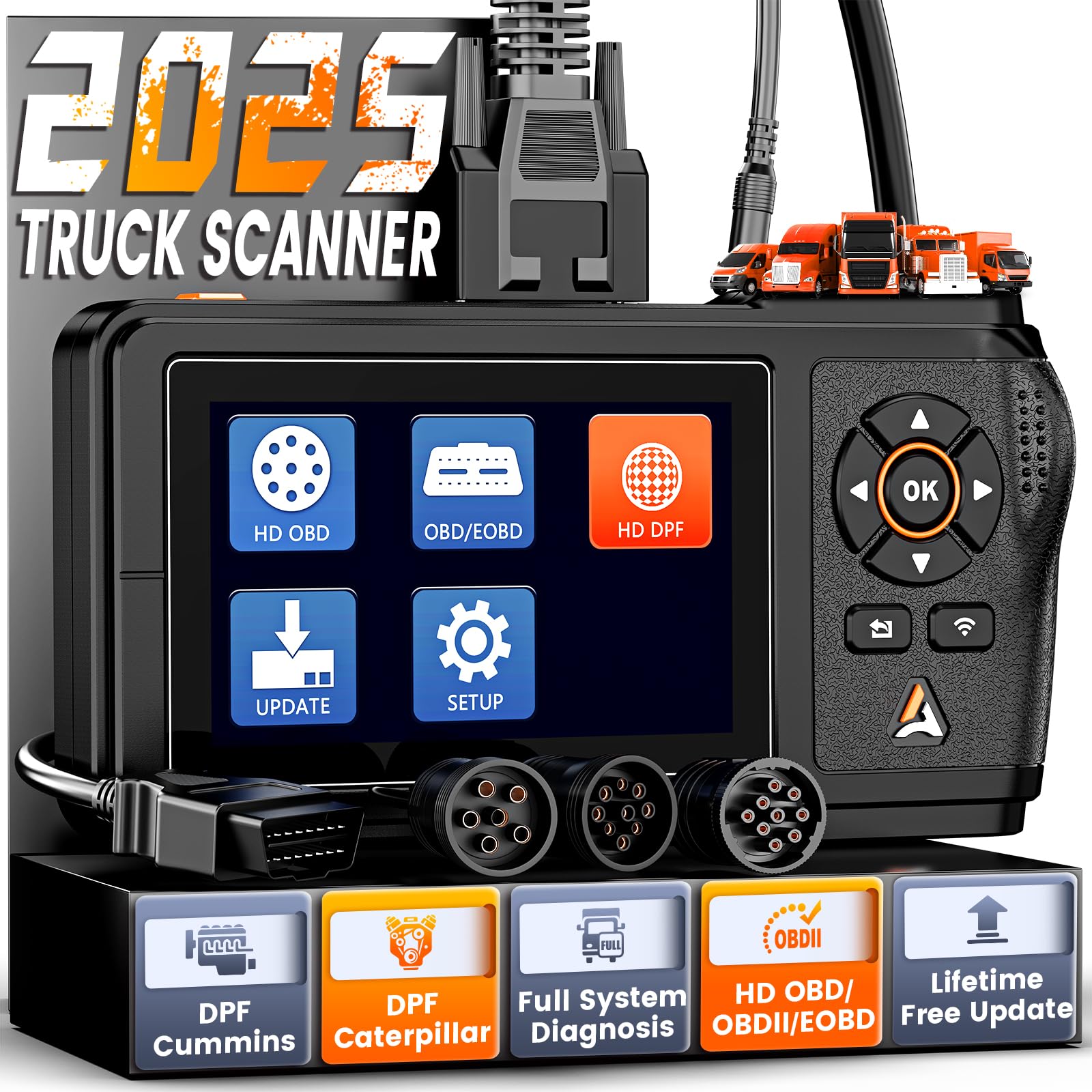 ANCEL HD430 front view highlights wide truck compatibility for quick diagnostics
