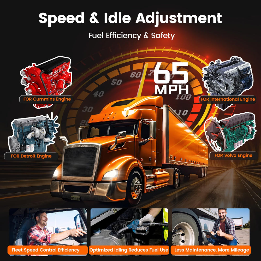 ANCEL HD7000 Elite idle and speed settings displayed to optimize fuel use.