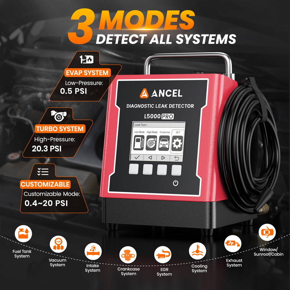 ANCEL L5000 PRO built-in pump in action delivering fast smoke generation