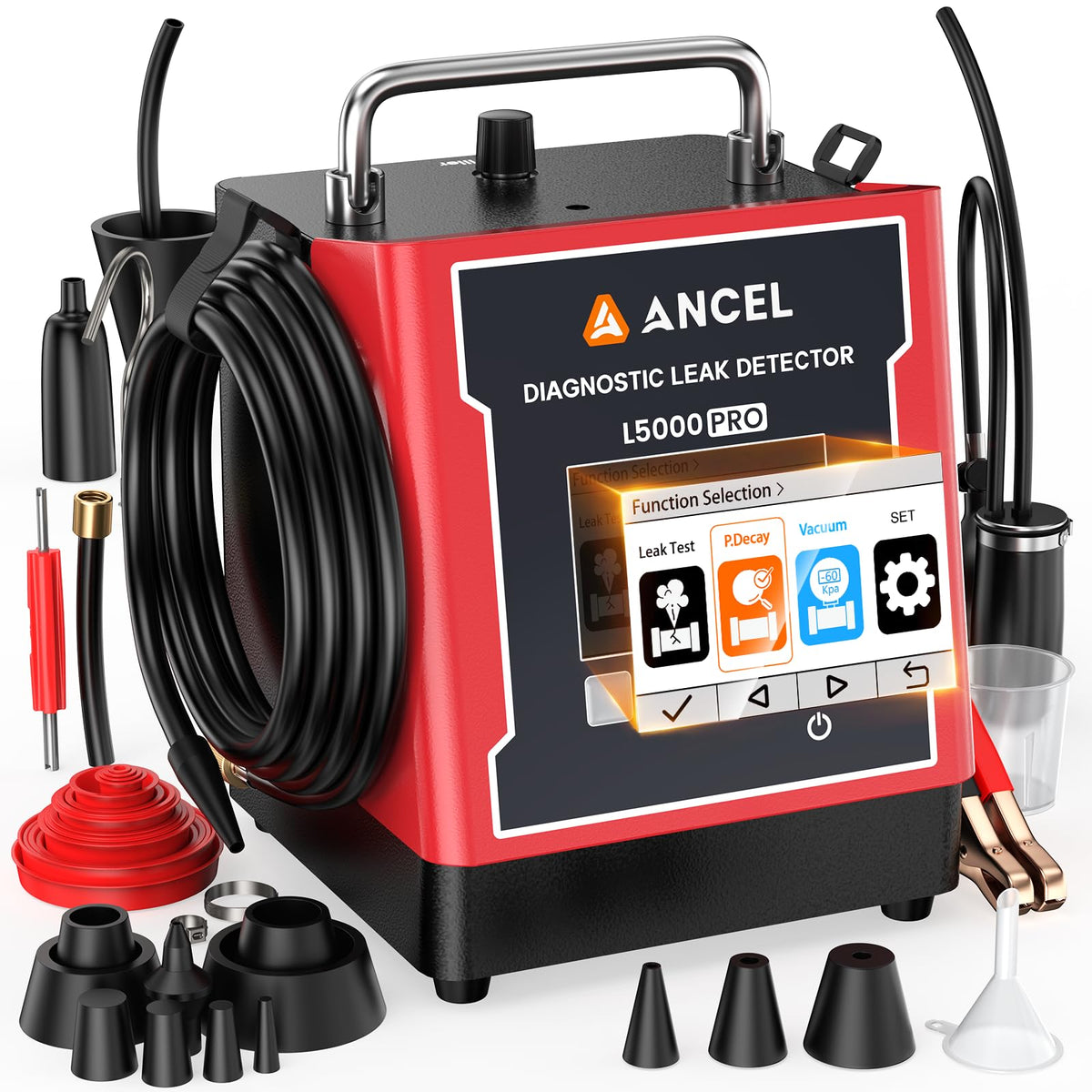ANCEL L5000 PRO EVAP turbo smoke machine front view for quick leak checks
