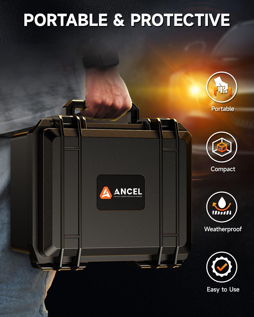 ANCEL L8000 accessories storage case keeps adapters organized for quick tests