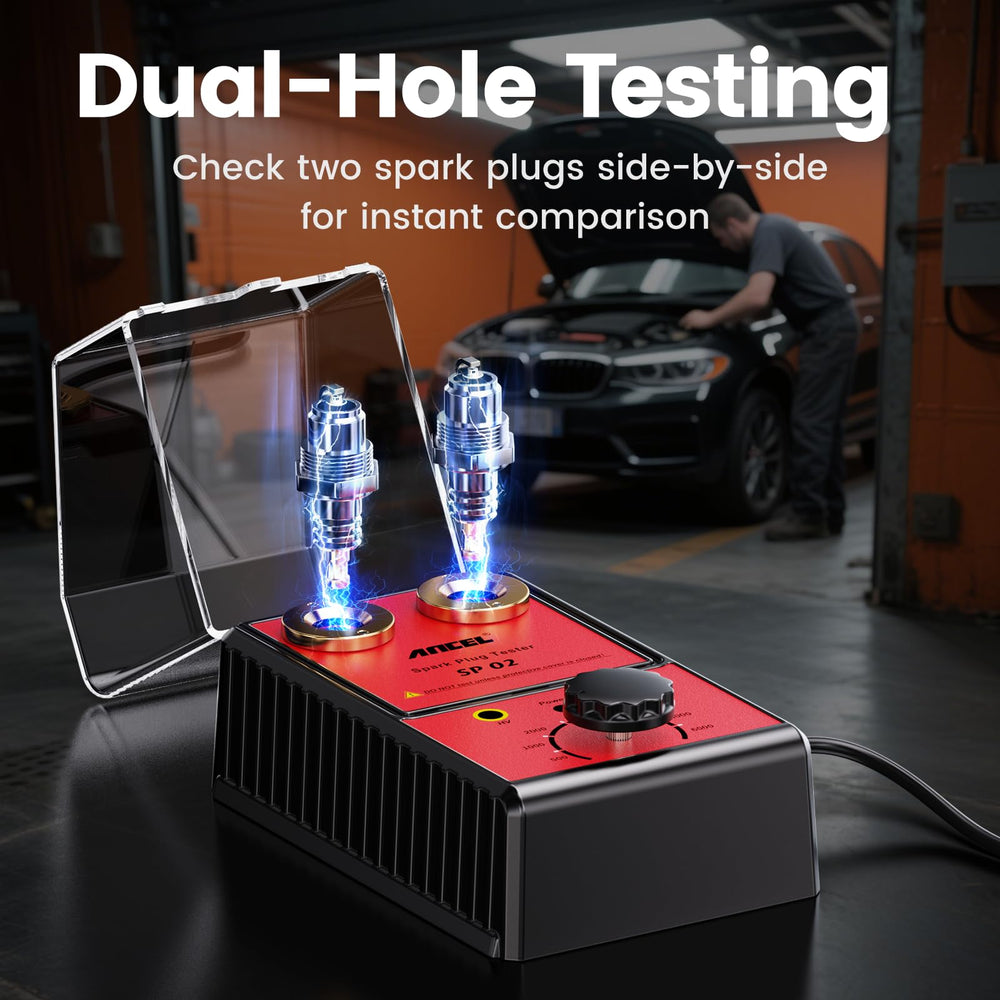 ANCEL SP02 two-plug test in action with visible results