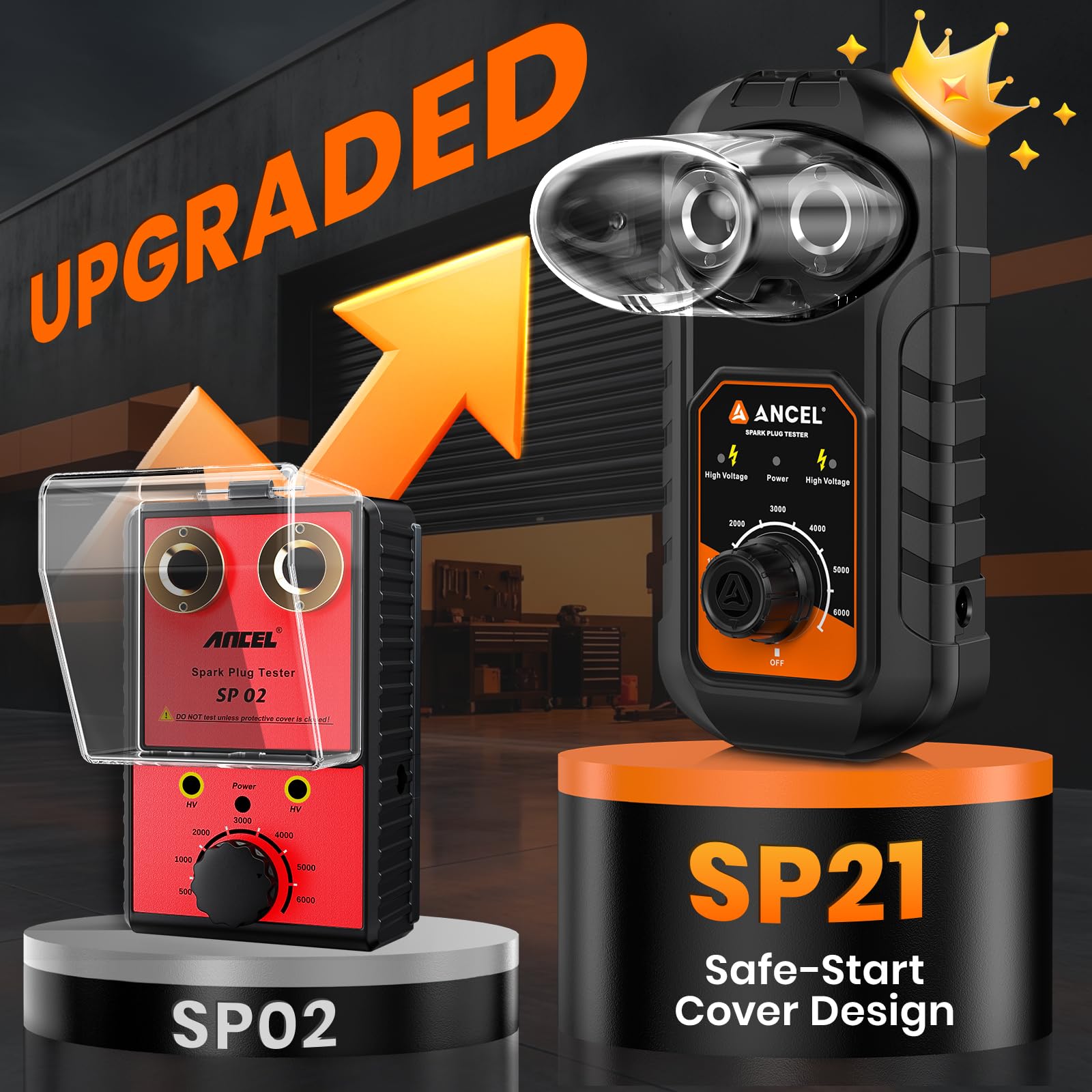 ANCEL SP21 visible sparks during live testing provide clear feedback.