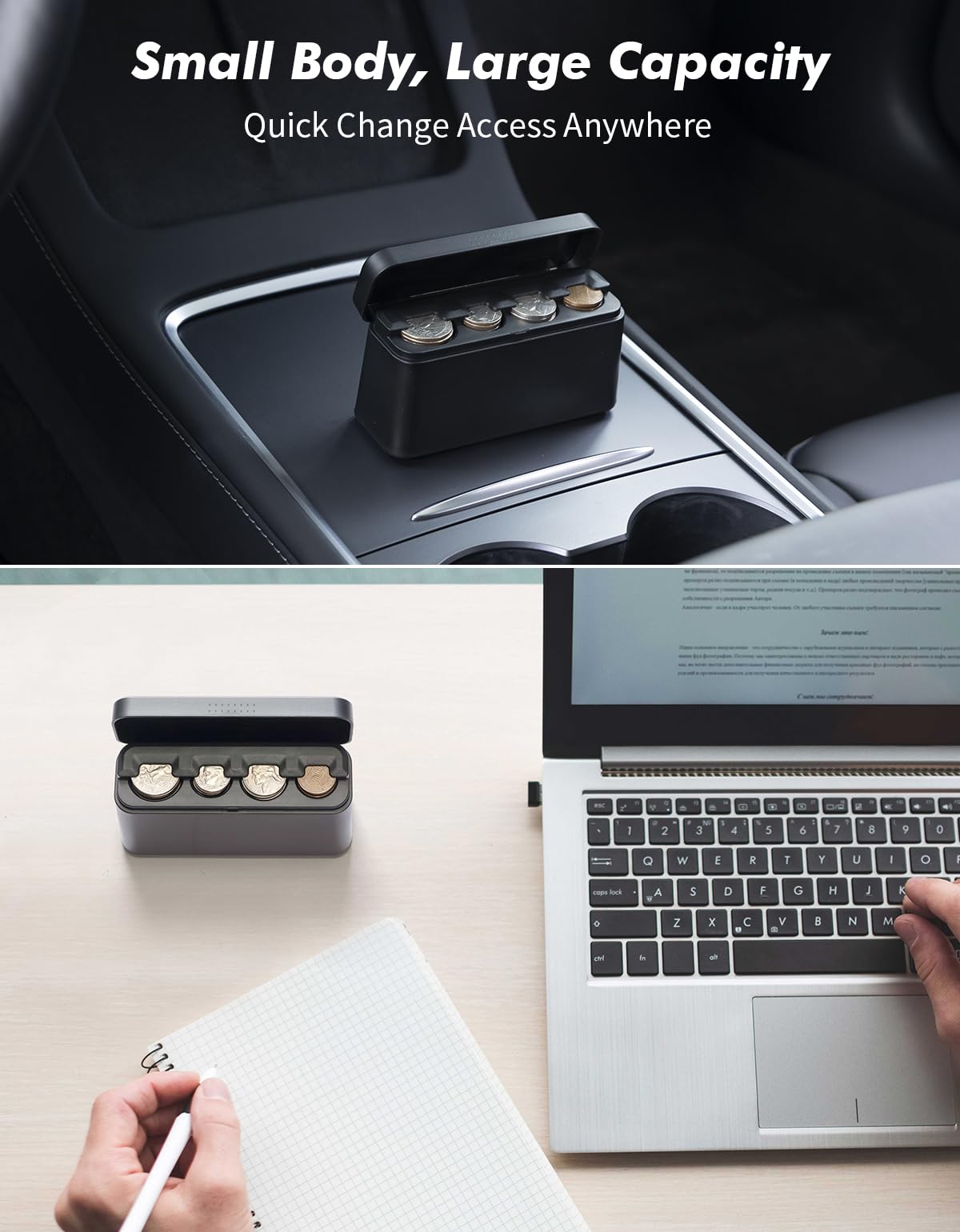 Eco-friendly materials used in ANCHOM coin holder for durability.