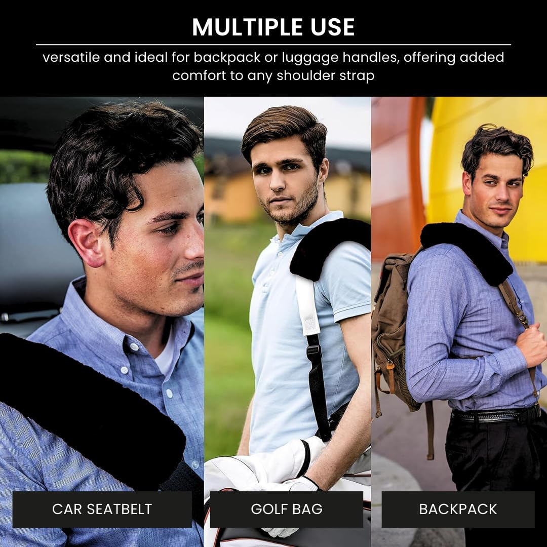 Andalus Brands lambswool seatbelt covers feel luxurious yet breathable and washable