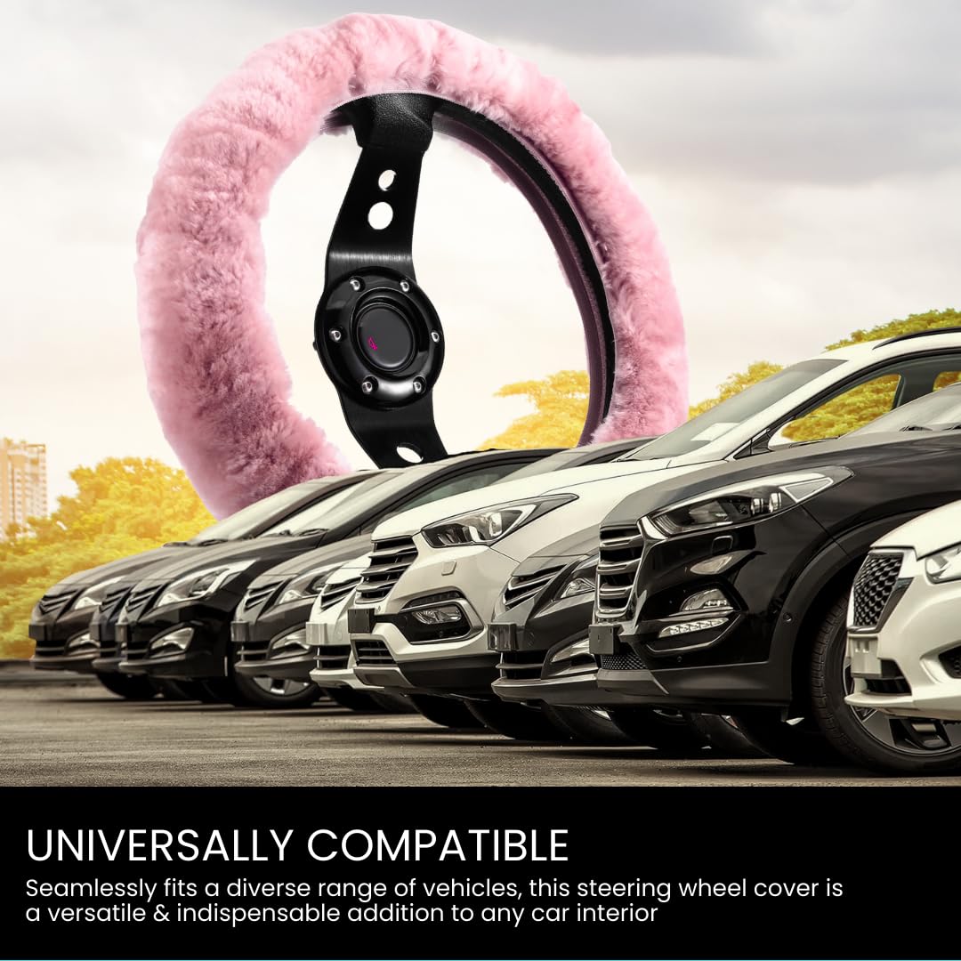 Andalus Brands pink steering wheel cover for women adds stylish daily appeal
