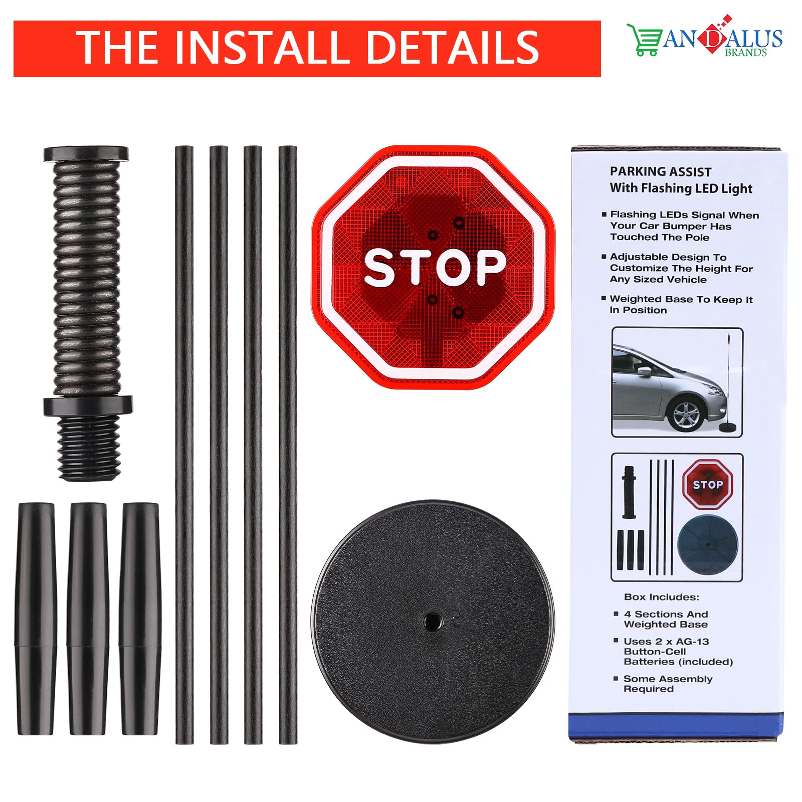 Andalus Brands portable garage parking setup ready for easy relocation.