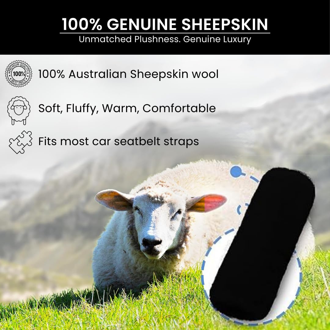 Andalus Brands soft fuzzy seatbelt pad provides irritation-free comfort for daily commutes
