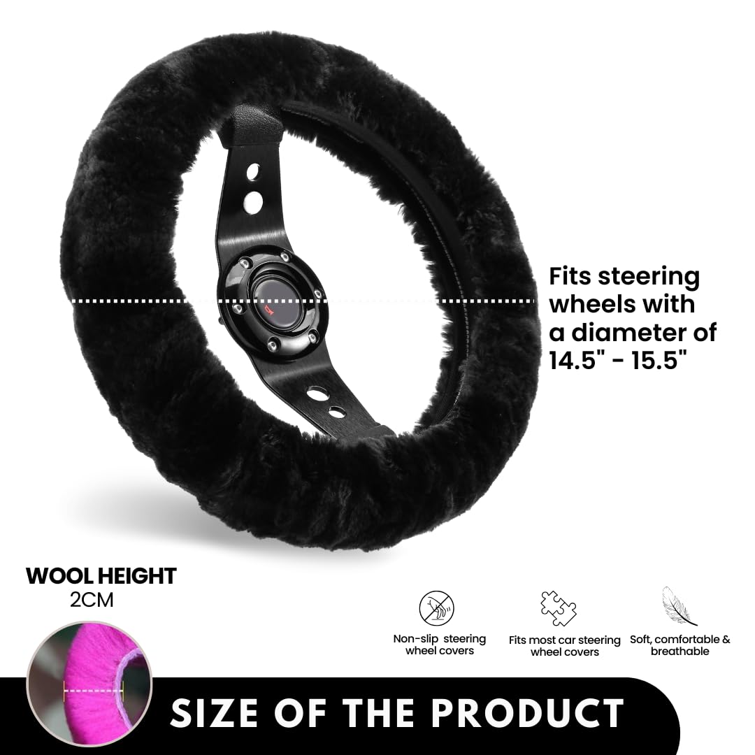 Andalus Brands universal fit 14.5-15 inch steering wheel cover easy to install