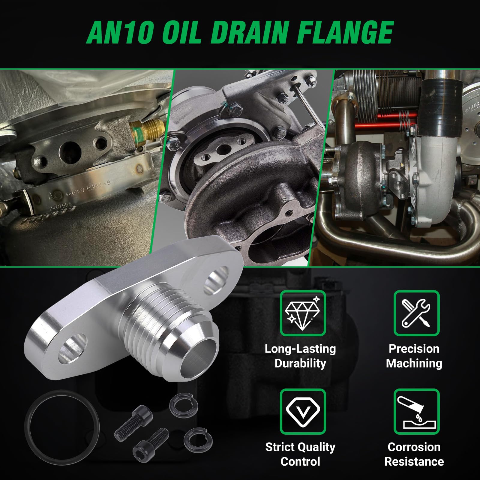 ANDO RACING funnel-shaped oil inlet designed for steady oil supply.