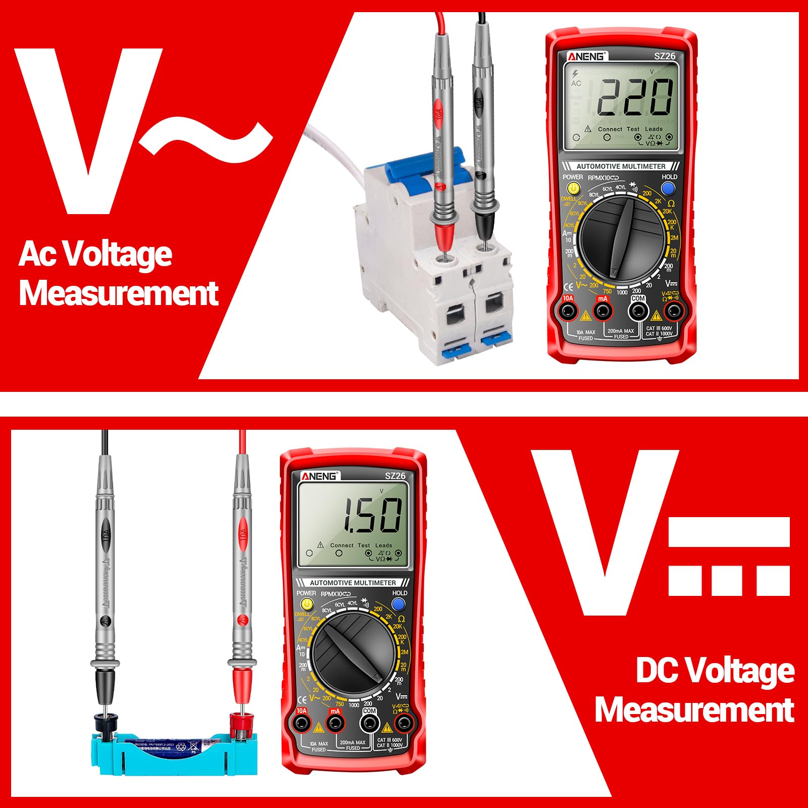 ANENG SZ26 DC current reading for load analysis