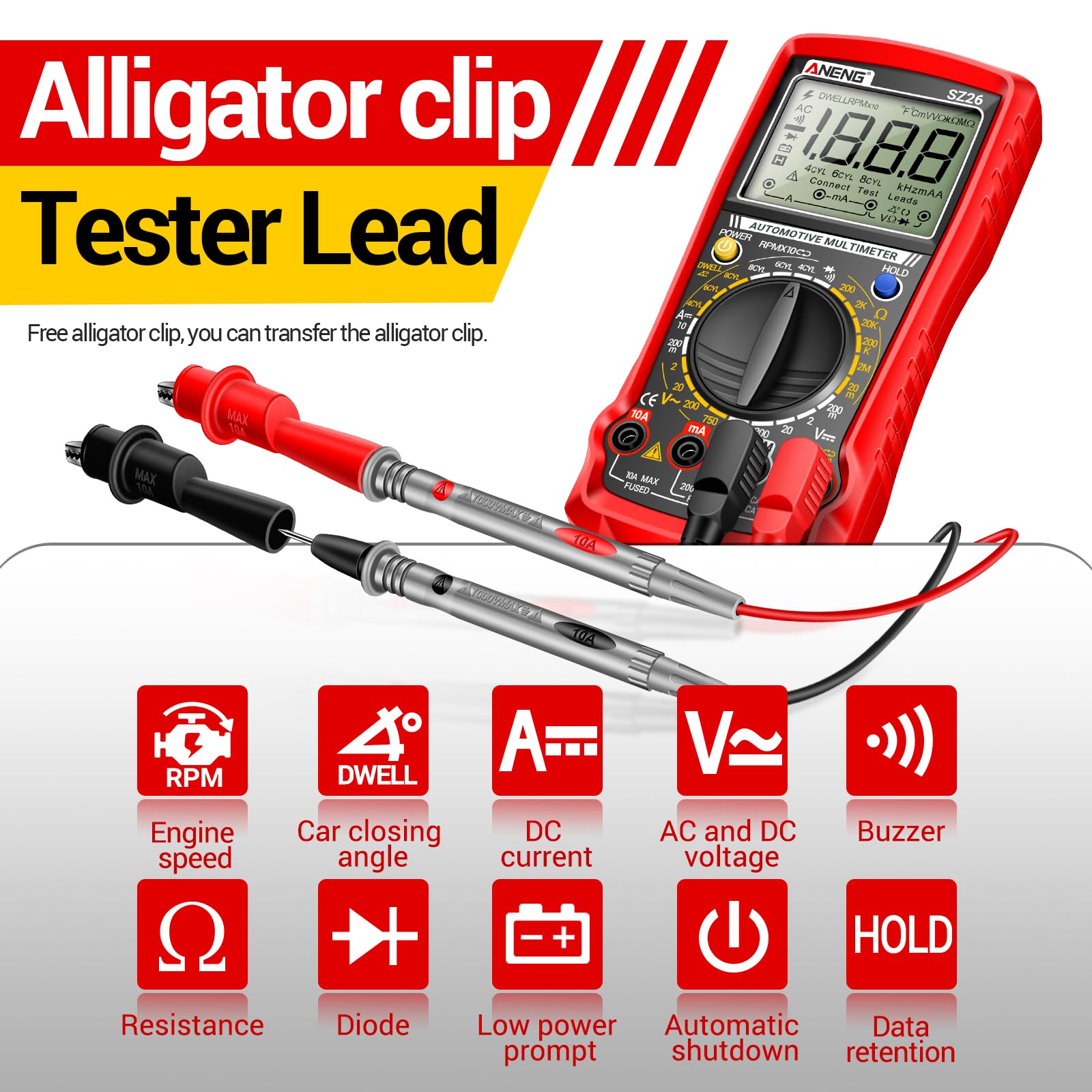 ANENG SZ26 dwell angle readout for ignition timing checks