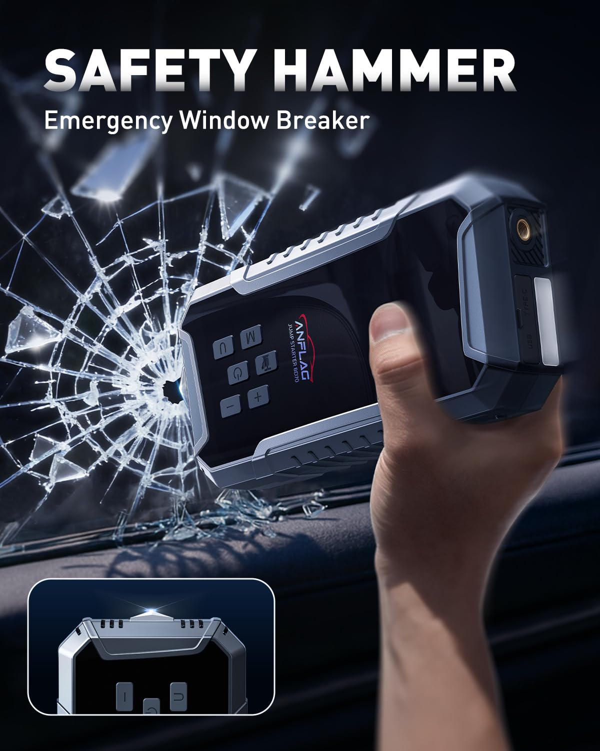 ANFLAG safety hammer design supports escape with sturdy construction