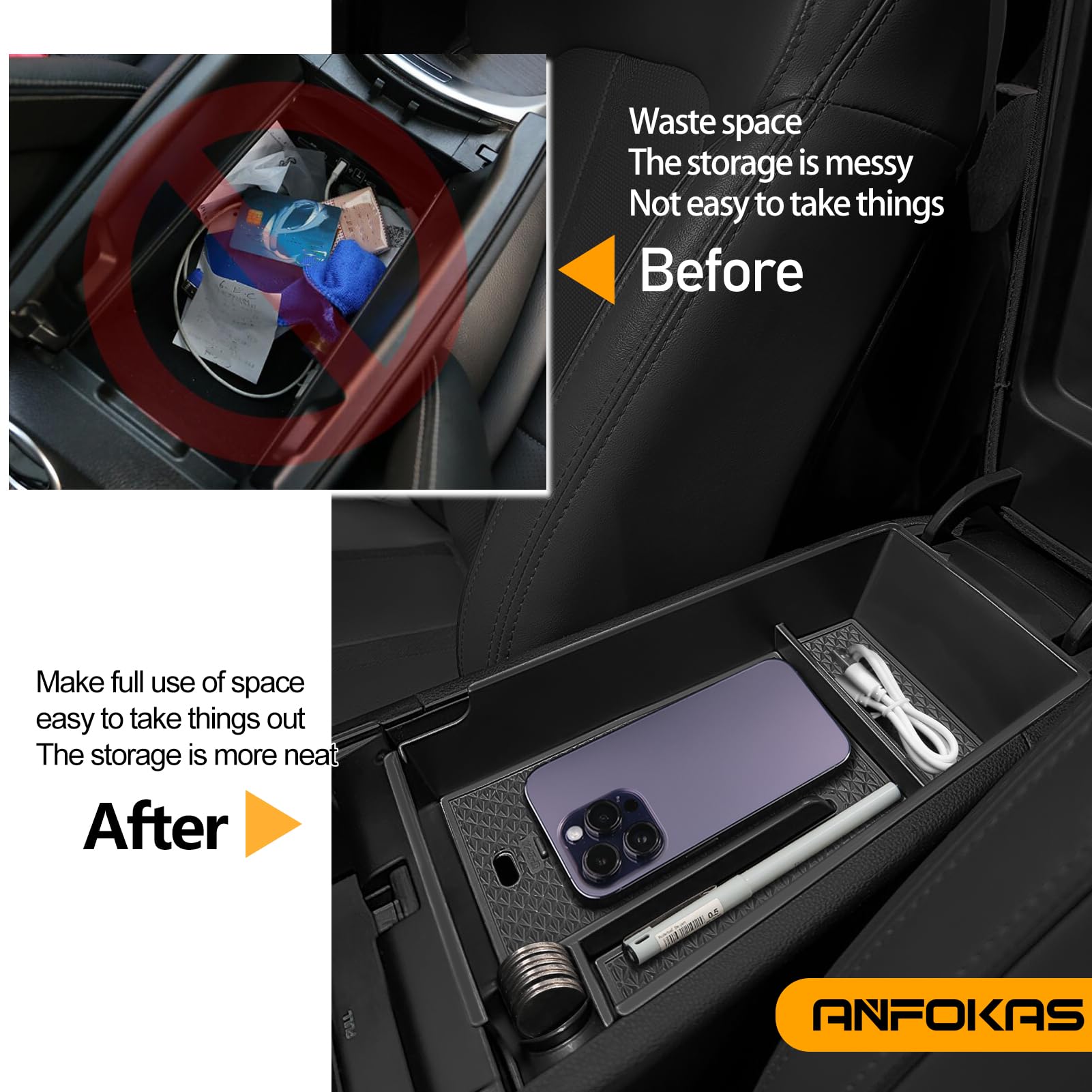 ANFOKAS DL3 non-slip mat design prevents items from shifting