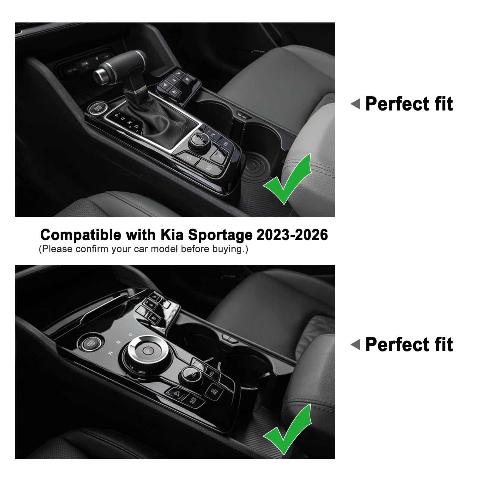 ANFOKAS anti-slip mats prevent items from sliding on the Kia Sportage NQ5 armrest area.