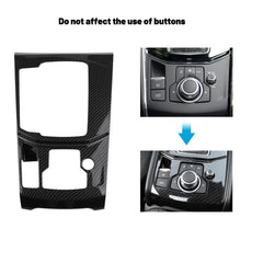 ANFOKAS Mazda CX-5 console frame trim complements the dashboard lines.