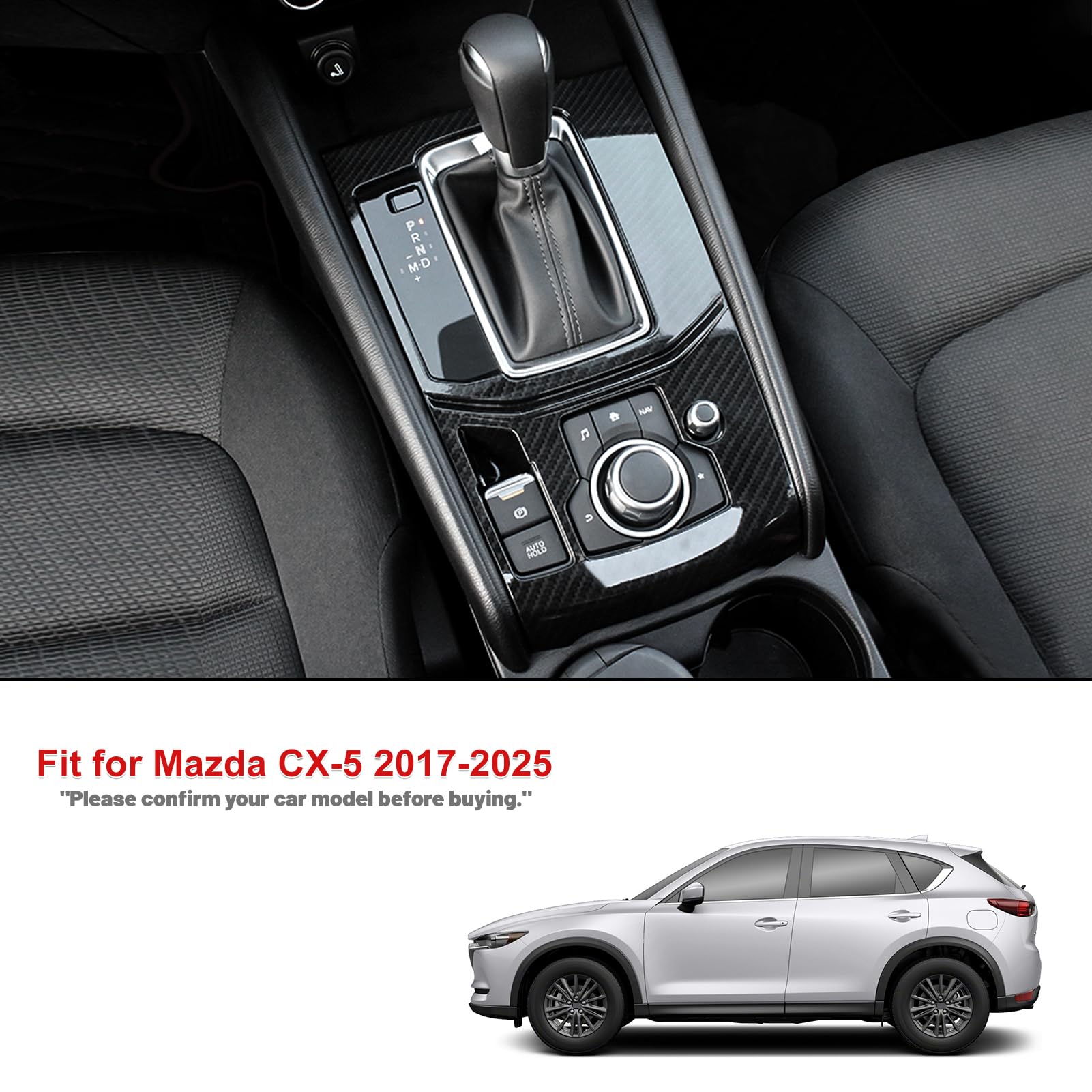 ANFOKAS Mazda CX-5 gear panel trim updates the interior with a rugged look.