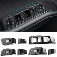 ANFOKAS Mazda3 CX-30 gear panel trim in carbon fiber look enhances interior style.