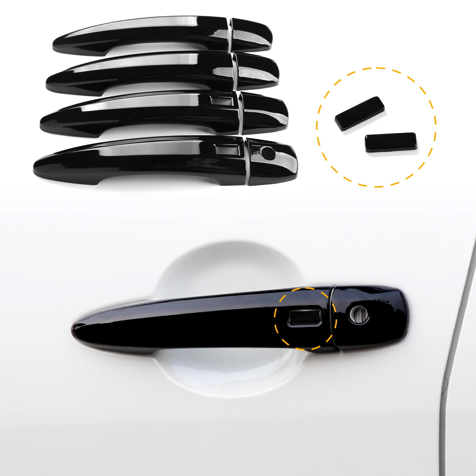 ANFOKAS 4-piece glossy black handle covers for Nissan Altima styling