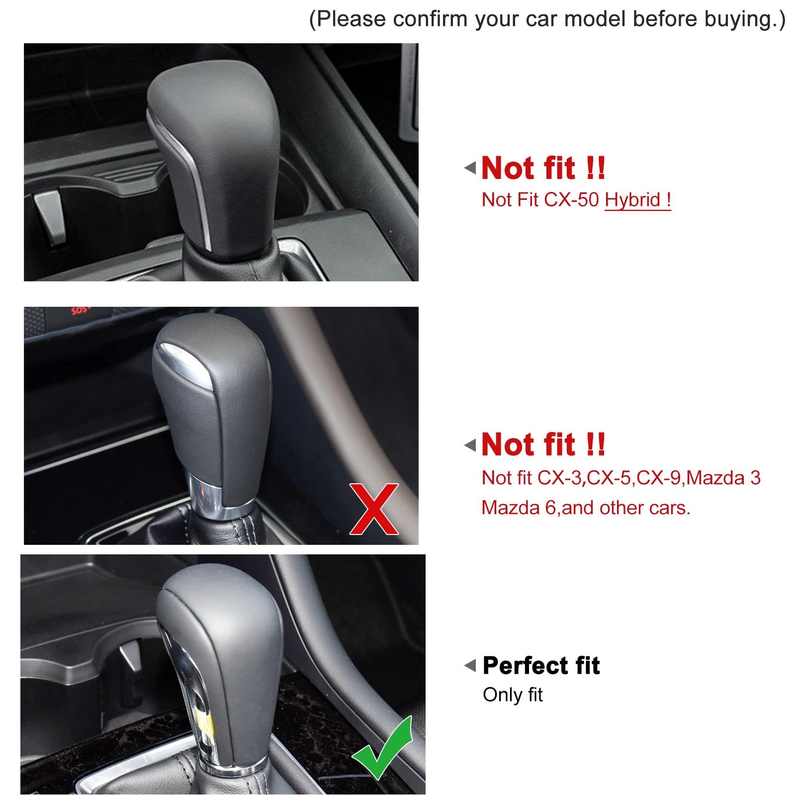 ANFOKAS interior decor gear shift knob cover offers glossy, durable protection.