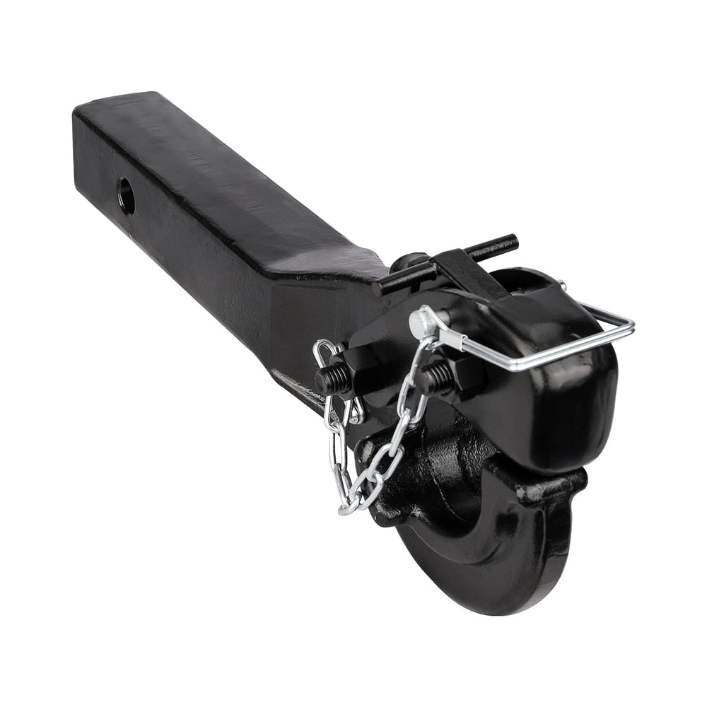 ANGCOSY 10-ton pintle hook forged steel with locking latch for secure towing.
