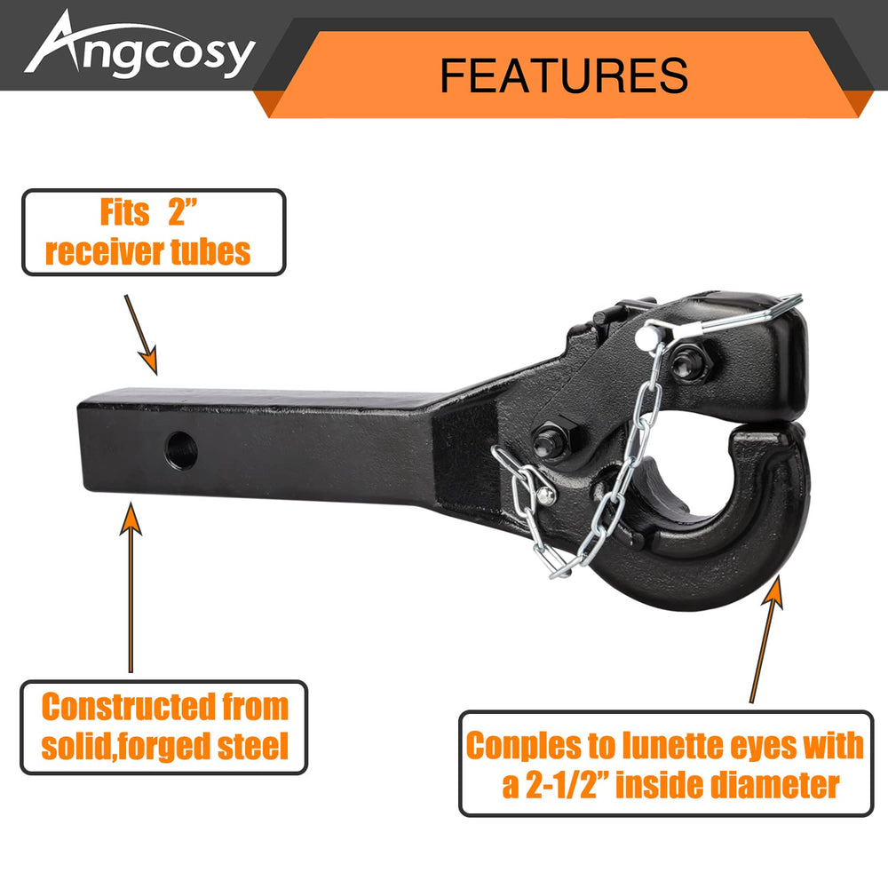 ANGCOSY 12-inch center-to-pintle spacing enables balanced trailer alignment.