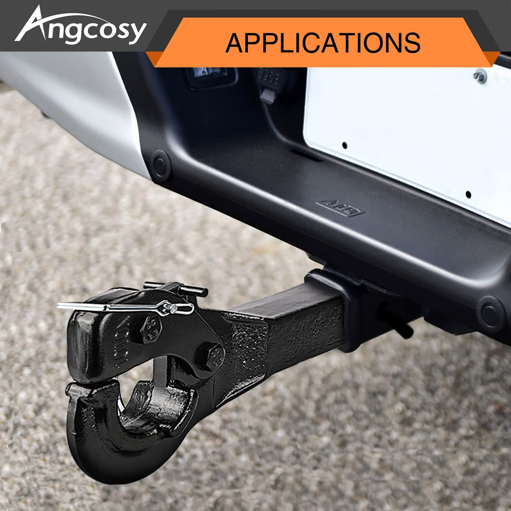 ANGCOSY compatible with 2-inch receivers and 2-1/2-inch tow rings.