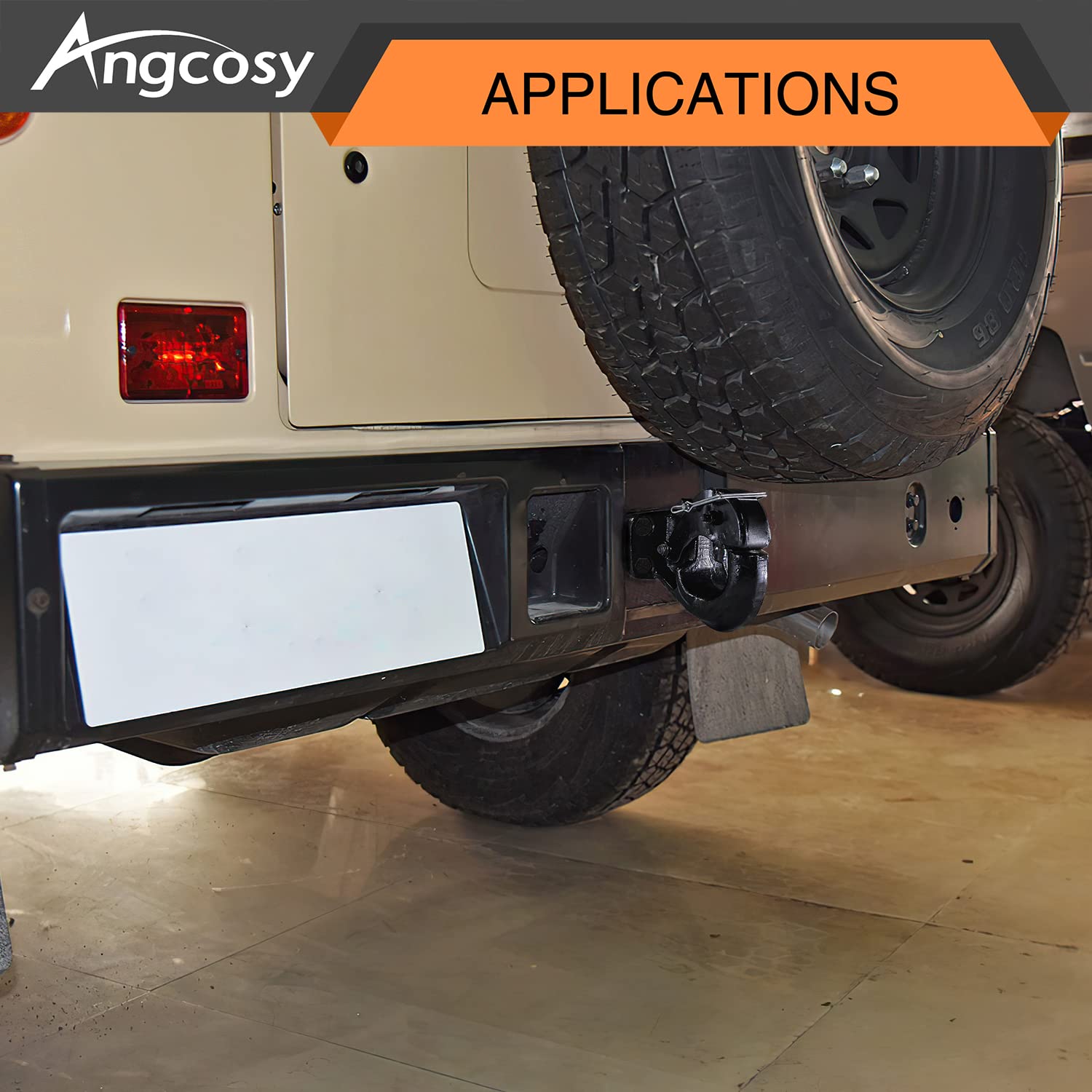 ANGCOSY heavy-duty towing setup supports up to 60,000 lbs.