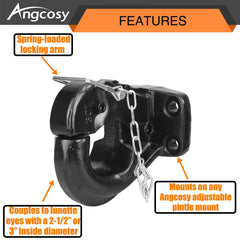 ANGCOSY hitch latch pin locks to prevent loss during use.