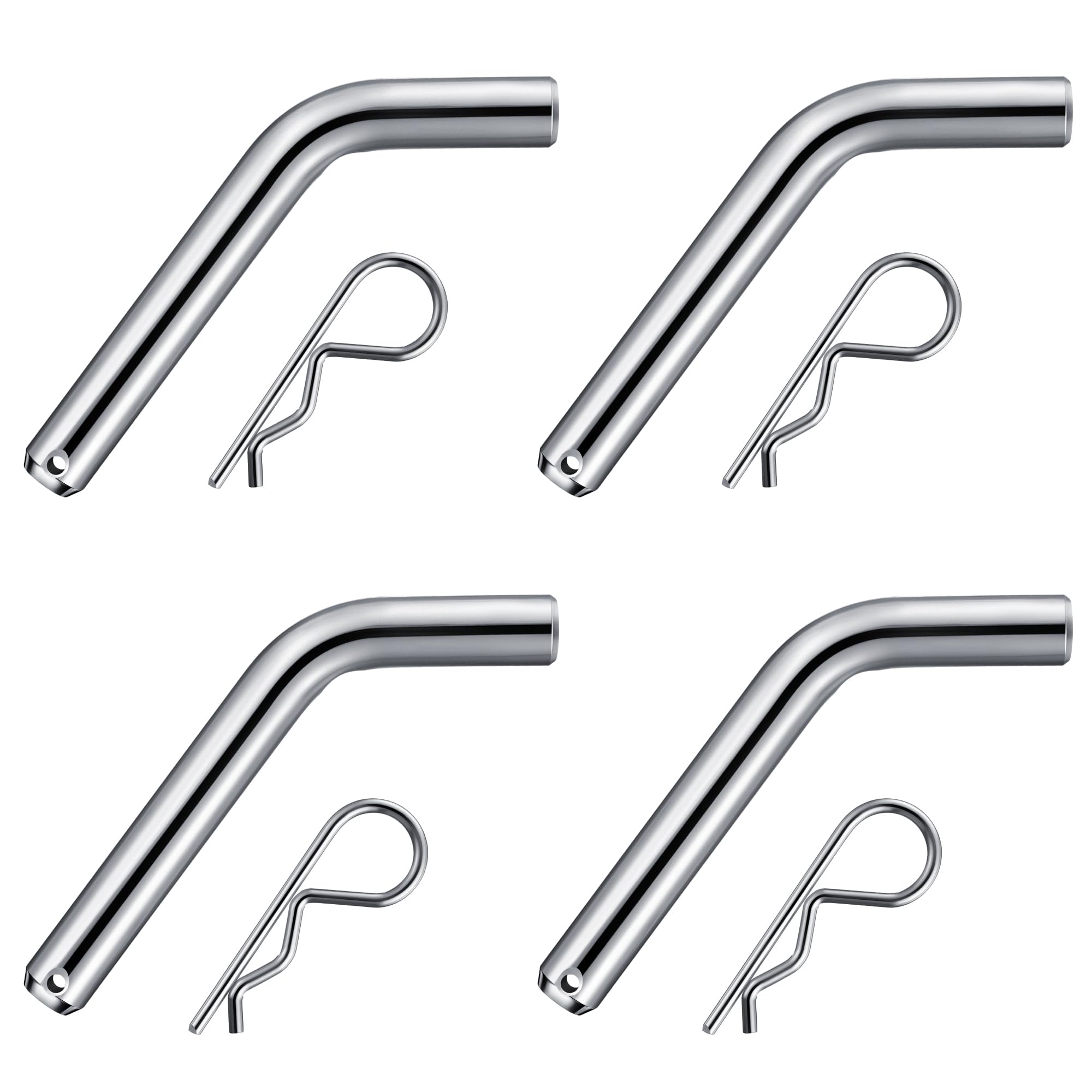 Anglechic 4-set hitch pins with grooved heads for secure towing connections