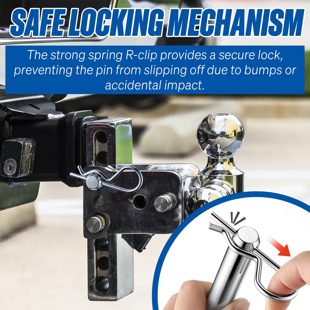 Anglechic locking clips prevent pin slippage during towing