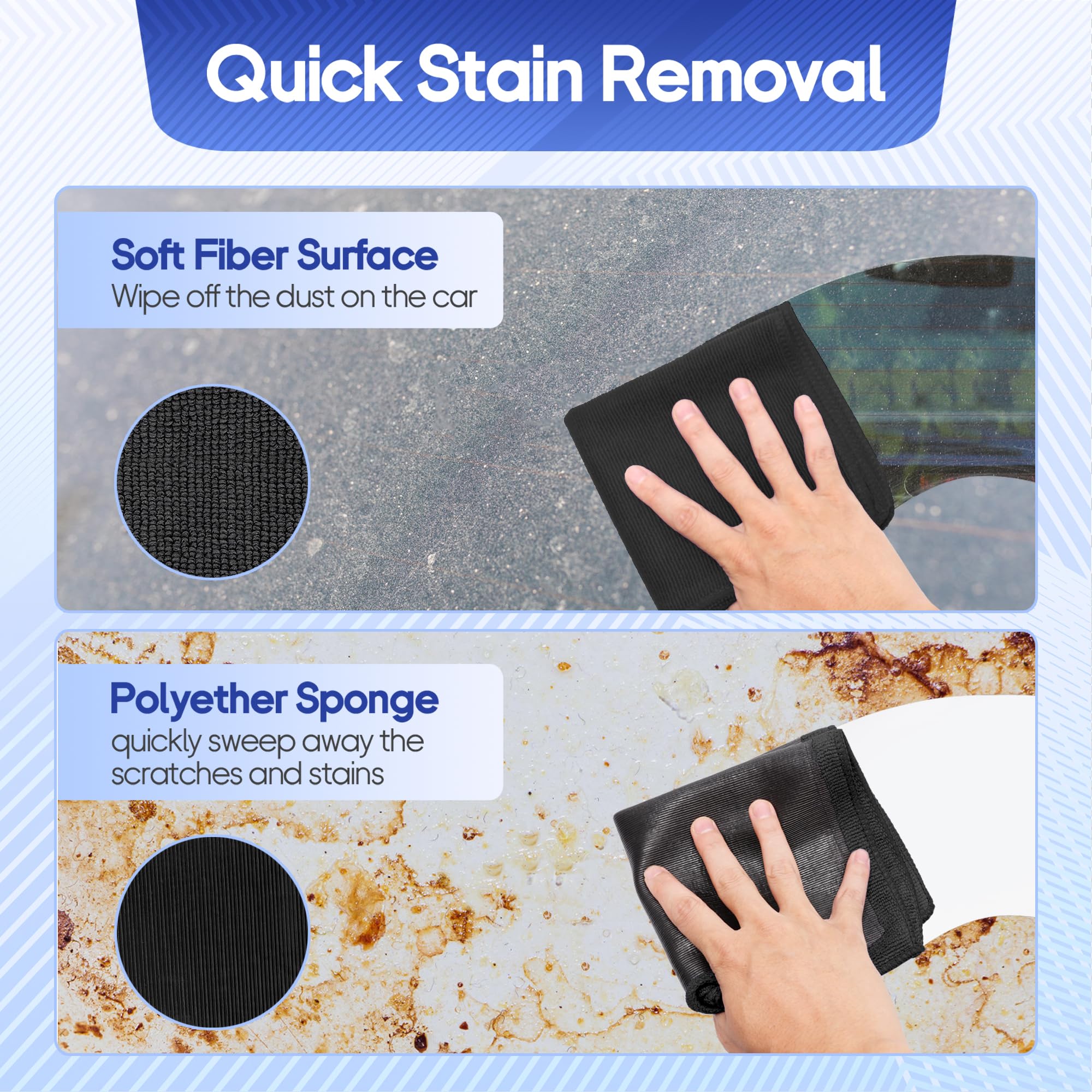Anglekai clay towel in large area covers more surface during wipes.
