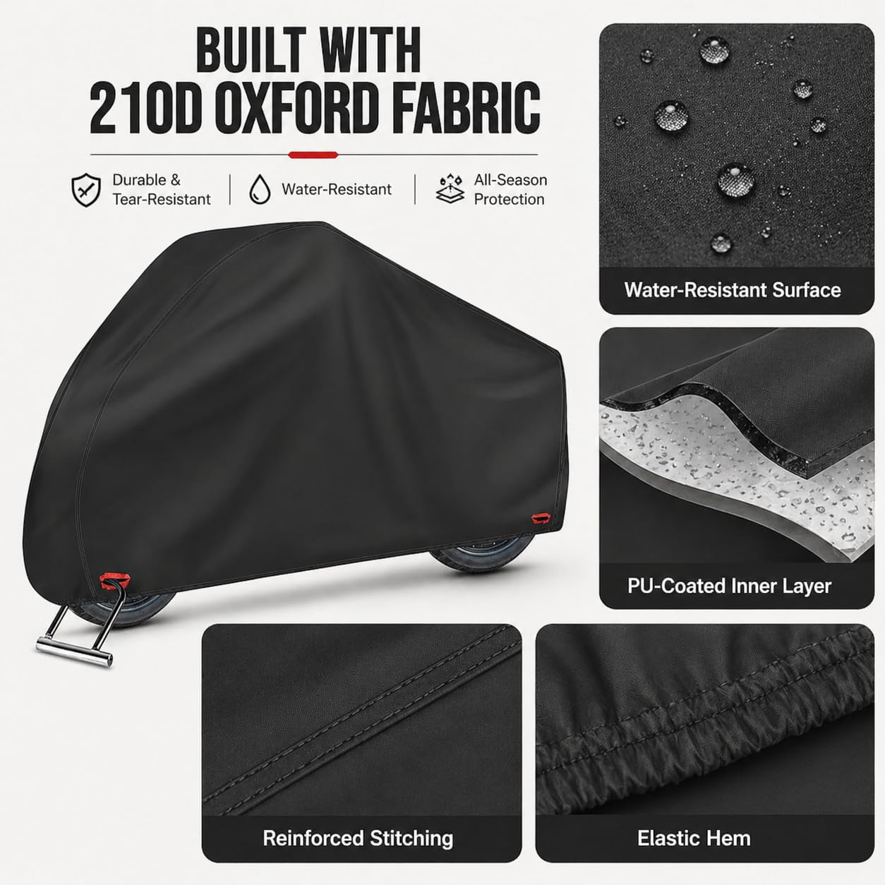 AngLink rust-free cloth lock holes enable secure locking without metal grommets.