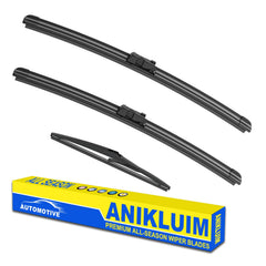 ANIKLUIM 22-inch front driver blade showing durable natural rubber for all-weather clarity