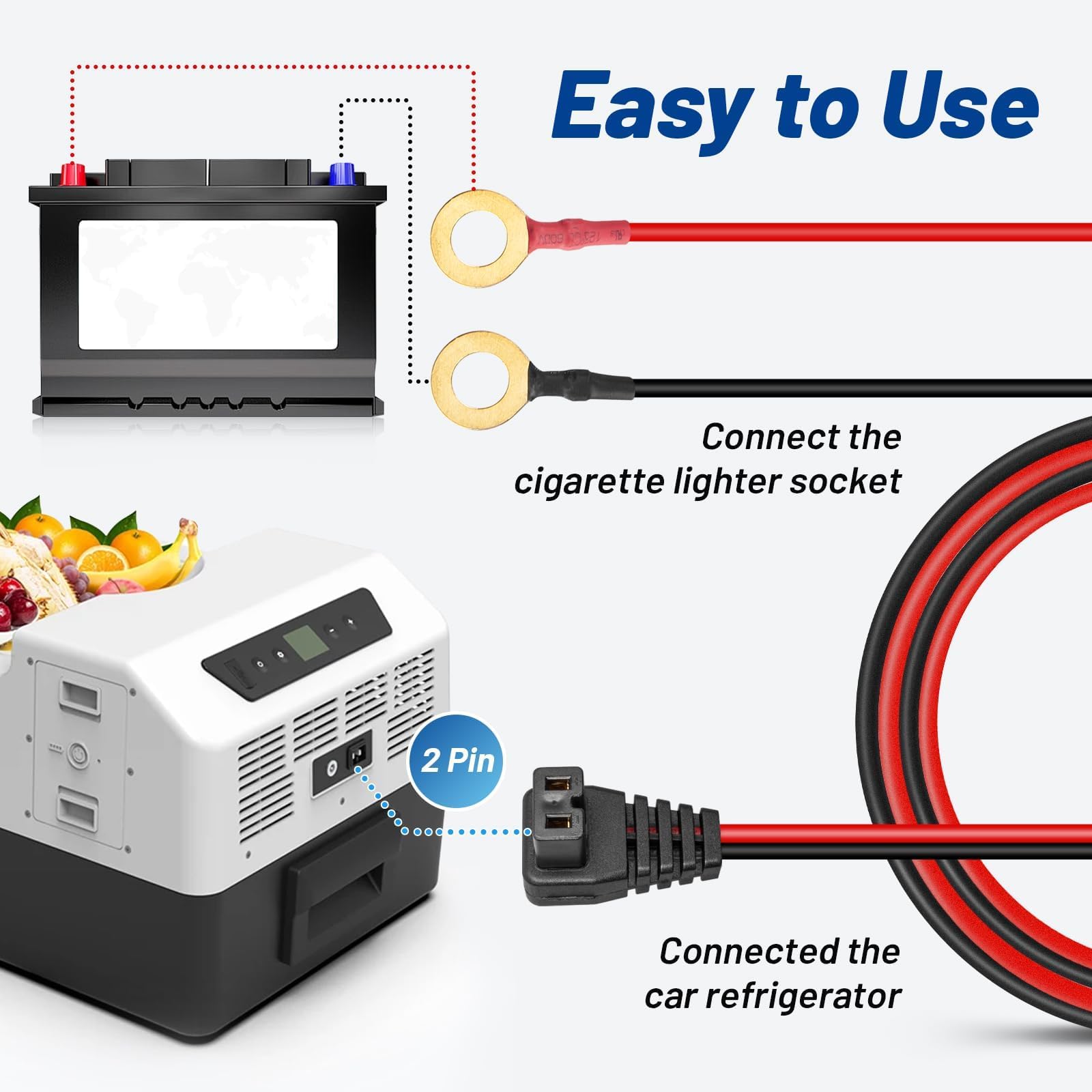 Anina 15A fuse included for surge protection on car fridges