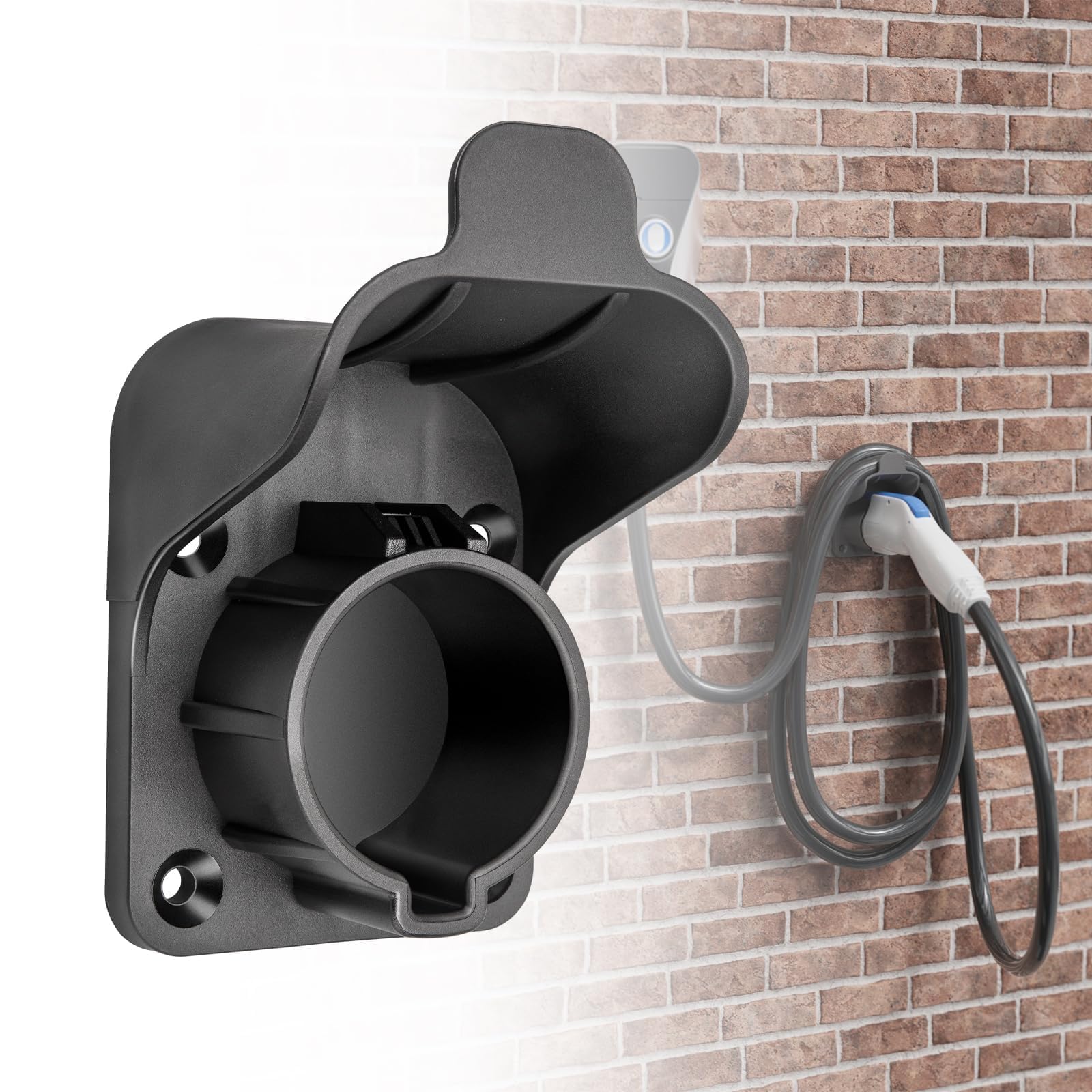 Anina EV Charger Holder for J1772 connector, wall-mount, secure indoor use.