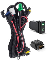 Anina fog-light harness kit top view for easy DIY installation
