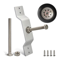 Anina spare tire carrier on enclosed trailer wall provides secure mounting.