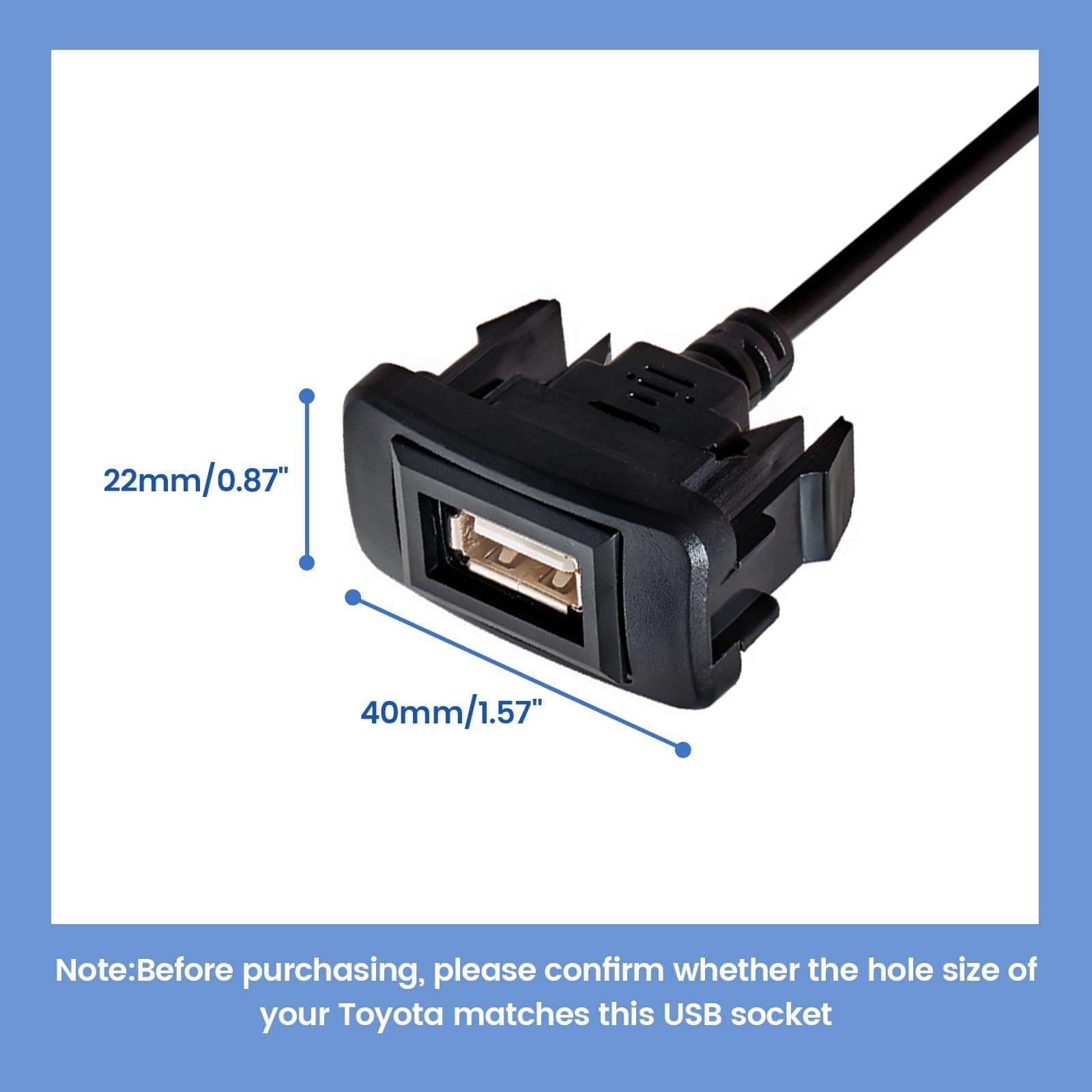 Anina USB extension 25 cm enables flexible placement for reachable charging on the road.
