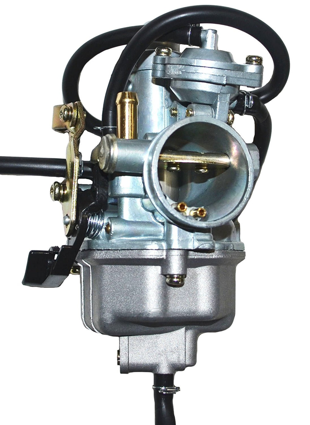 Aniro Moto carburetor for Honda TRX250 Recon, top view, precise mounting.
