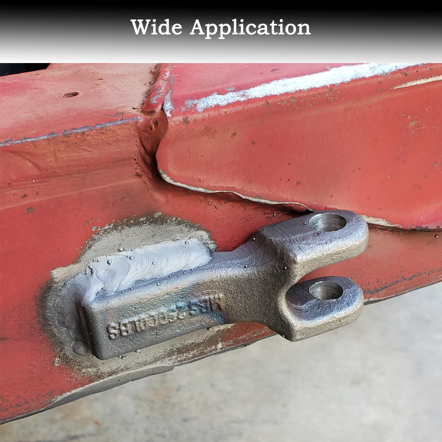 ANISUN safety chain anchor mounted on trailer frame in use