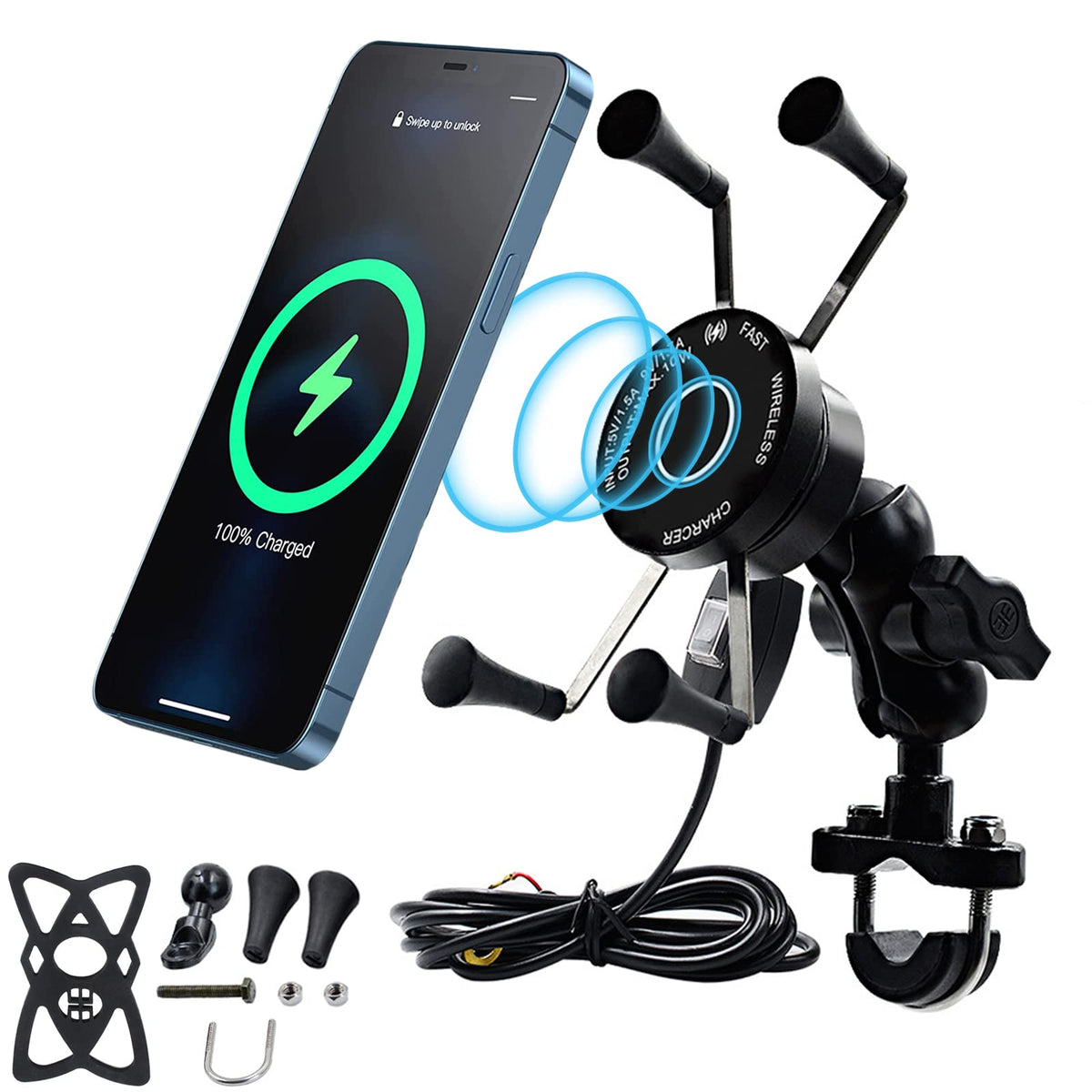 ANKBOY 15W fast charging adapter showing on-the-go wireless charging