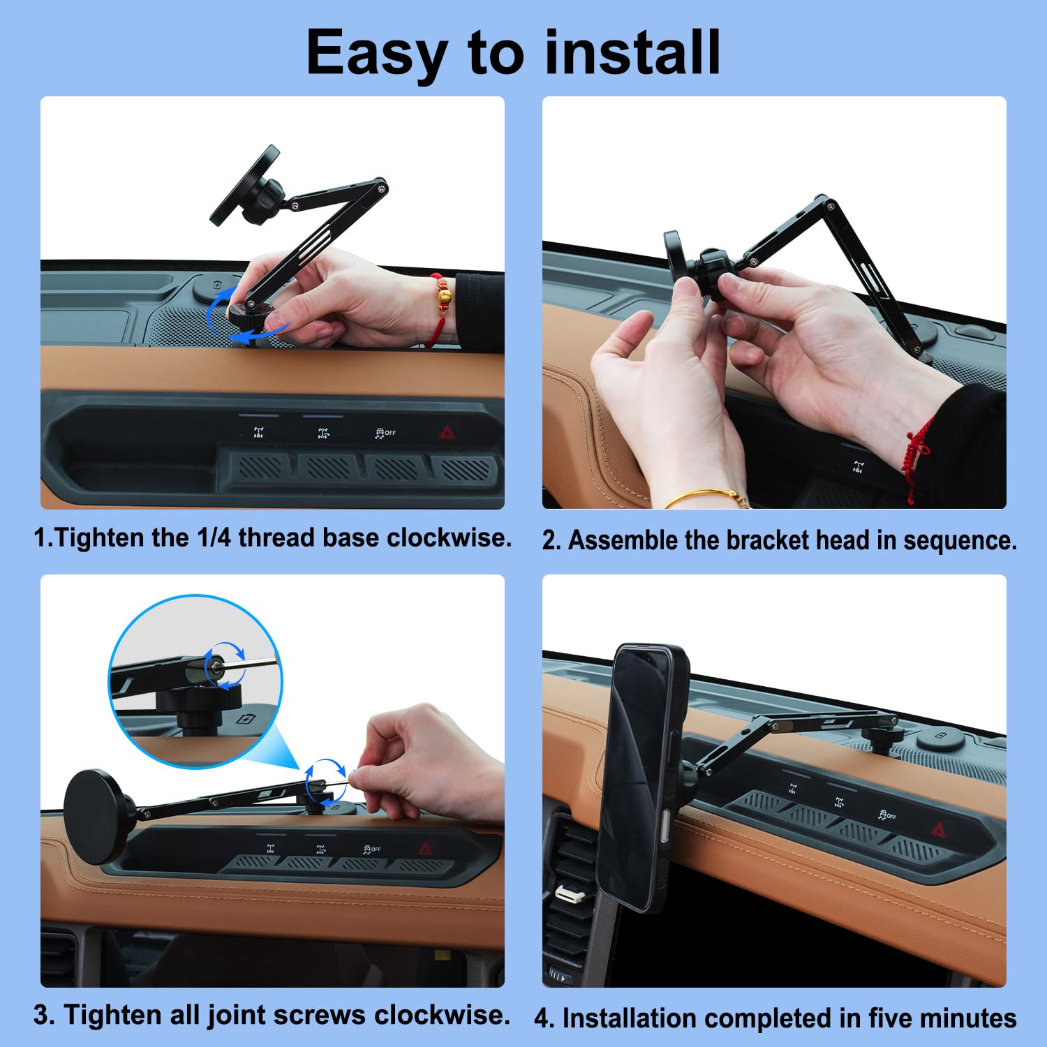 ANKEWAY dash mount setup showing OEM-style integration