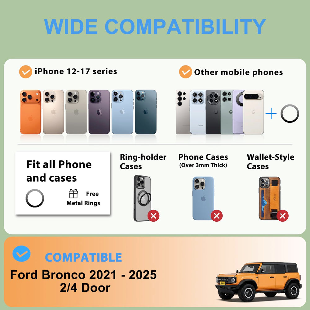 ANKEWAY universal compatibility fits most smartphones with or without cases